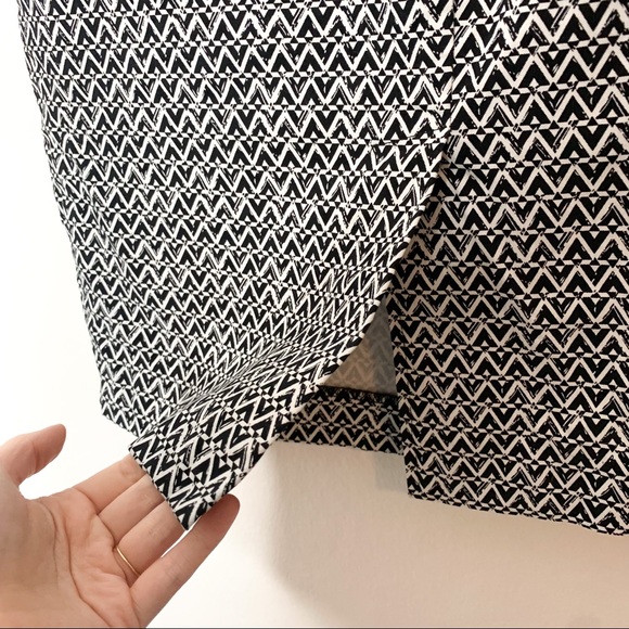 Margaret M Black White Geometric Print Stretchy Pencil Skirt Large L - Picture 6 of 7